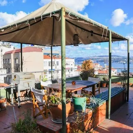 Spectacular Bosphorus View, Private Rooftop Terrace 6br, 2ba *